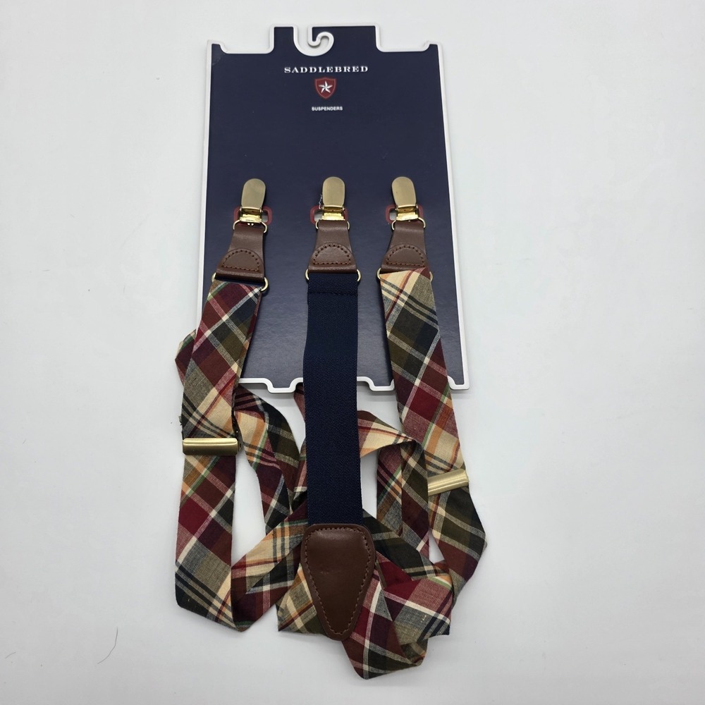 Saddlebred Suspenders Plaid Classic‎ NWT